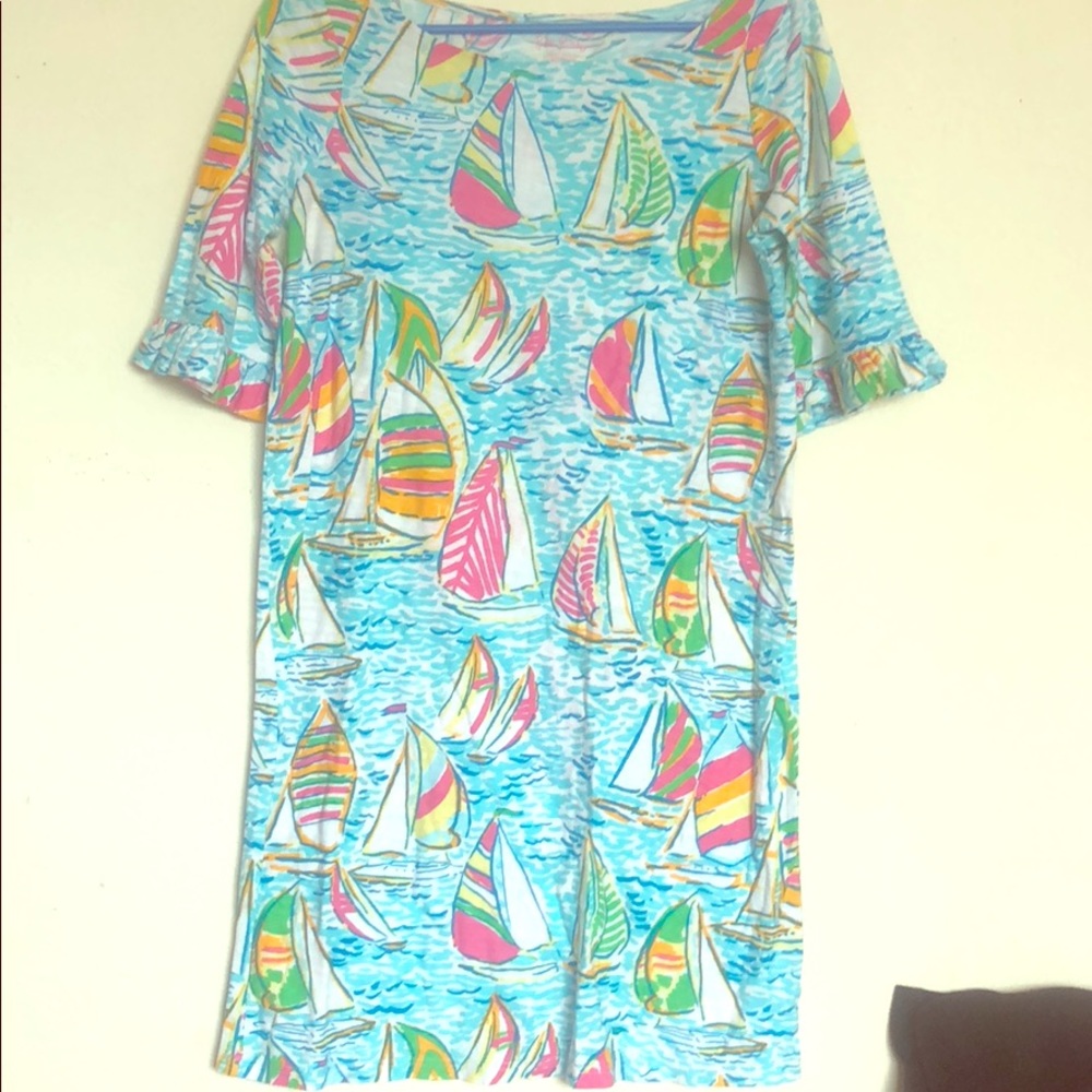 Lilly Pulitzer You Gotta Regatta Dress w/ Ruffles